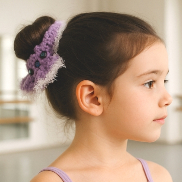 Handmade Balletcore Tutu Scrunchie Girls Purple Ballerina Bun accessory Upcycled - Picture 4 of 17